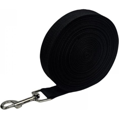 Longe pour Chien 10m Noir - Laisse de Dressage Longue pour Petites à Grandes Tailles，Le nylon est robuste et durable, ce qui le rend idéal pour les chiens. (1/5)