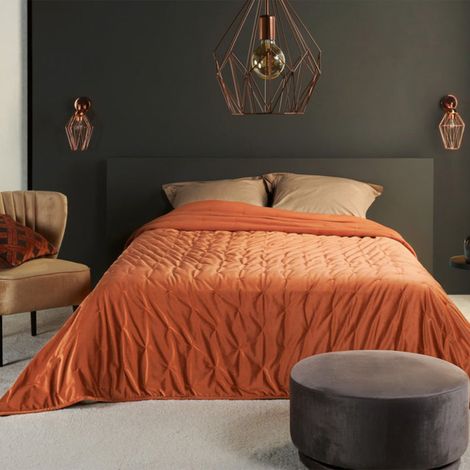 Jeté de lit PANDORE ORANGE 150x200 100%PO