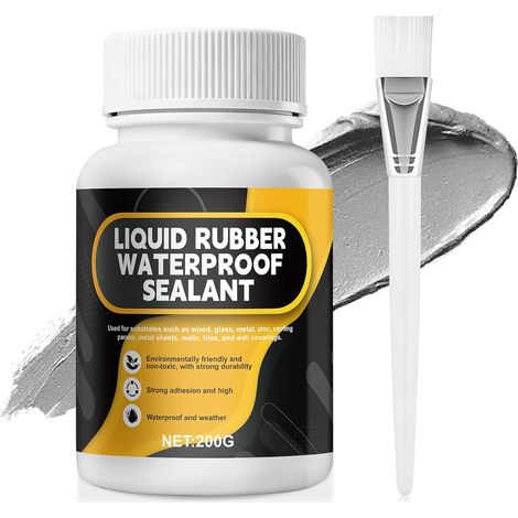 Multi Purpose Rubber Coating, Peinture Caoutchouc, Rubber Paint, Waterproof Rubber Coating, Son Revêtement Protecteur est Amovible for Sealing, Protecting and Repairing, All Surfaces, 200g-Gris (1/5)