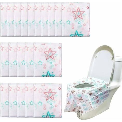 20 Pcs Protege Toilette Jetable Protection WC Housses Siège de Toilettes Emballage Individuel Portable pour Toilettes Publiques Voyage Enfant