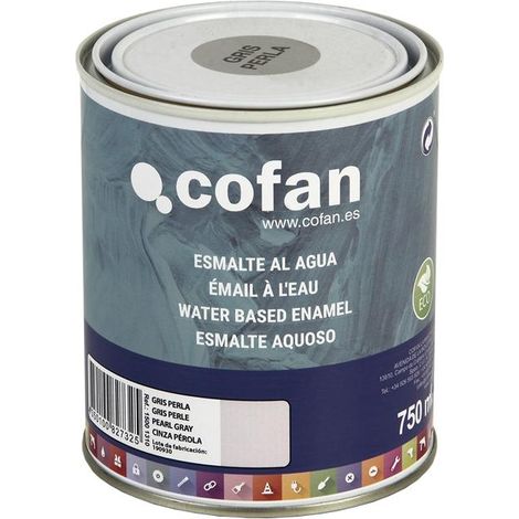 COFAN esmalte al agua (750 ml) gris perla brillo , Esmalte al agua en una gran gama de colores disponibles. Está fabricado a base de dispersiones acrílicas de altas prestaciones. E