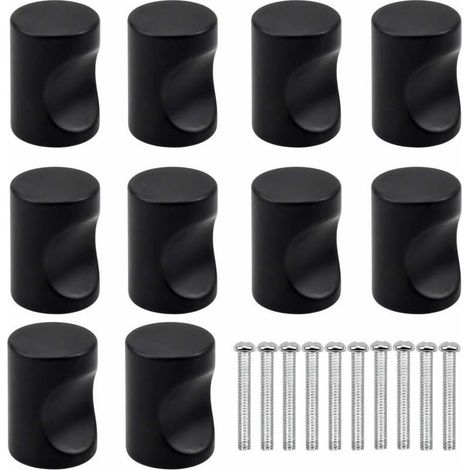 10 poignées de tiroir noires, boutons de meuble, boutons de tiroir à trou rond, boutons de porte modernes, poignées de meuble pour placard, armoire, cuisine, chambre d'enfant (1/5)
