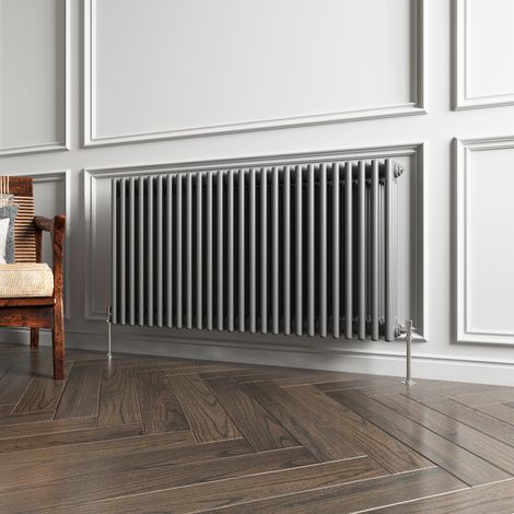 Traditional 3 Column Anthracite Grey Radiator (600mm H × 1190mm W) – 7730 BTU / 2266W – Cast Iron Style (1/5)