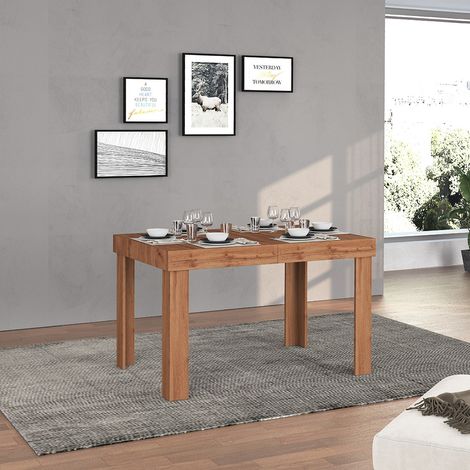 Table de salle à manger extensible contemporaine chêne wotan Neros (1/5)
