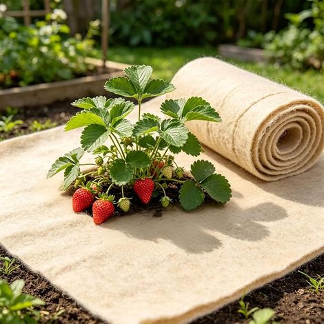 Toile Anti Adventices Aspect Laine 250g m² 50 x 300 cm Tapis de Jardin (1/5)