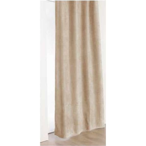 Rideau Alaska à galon fronceur isolant et 100 % occultant - 140x240cm - Marron clair (1/2)
