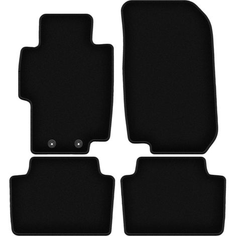 Alfombrillas de terciopelo negro BASIC para Honda Accord VII sedán, familiar, tourer, Type-S (2002-2008)
