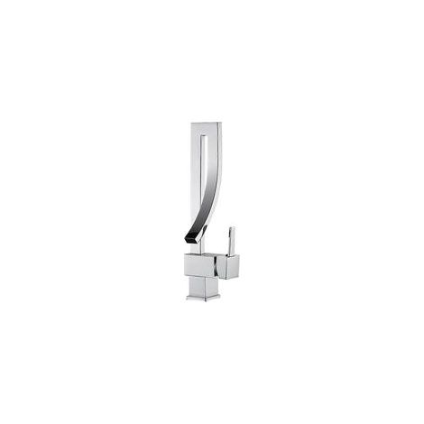Waschtischarmatur, modernes, elegantes Design, verchromtes Messing, 360° schwenkbarer Beckenmischer, Warm- und Kaltwasseranschluss, Keramikventil - Crezuo
