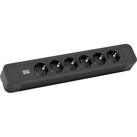 BACHMANN PRIMO 2 POWER SLOT IN ALLUMINIO, 6 PRESE, NERO, 2,0 M, SENZA INTERRUTTORE. 350.000 (1/2)