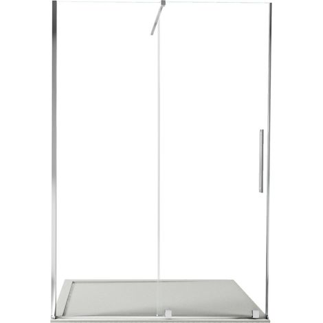 Porta Parete Doccia 140 cm 1 anta Scorrevoli senza Profili in Cristallo trasparente 8mm H200 Bonussi Uriel