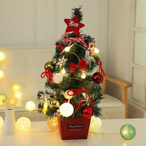 1 Mini sapin de Noël, 50 cm, décoration table, guirlande LED, accessoires fête, intérieur maison (1/5)