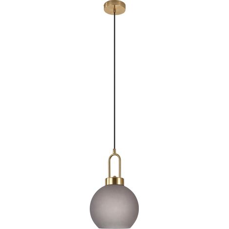 Suspension ronde en verre - Gris fumé - LUTON (1/3)