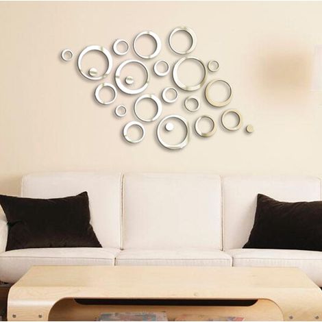 Stickers muraux mode 3D ronds, décoration murale en relief pour chambre, salon – Style personnalité contemporaine–DELKEVIC