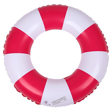 Bouée gonflable en PVC à rayures rétro, pour adultes, pour la piscine et la plage, les fêtes aquatiques et les vacances.-AquaForge (1/5)