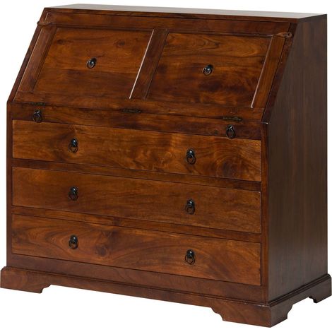 Scrittoio Acacia marrone scuro Laccato 107x50x100 cm (BxTxH) montato OXFORD 515 (1/4)