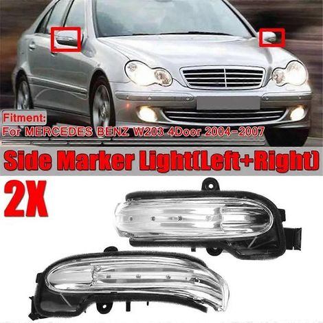 Clignotants latéraux de rétroviseur gauche et droit pour Mercedes-Benz Classe C W203 (2003-2007) - Réf. A20382015 (1/4)