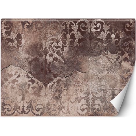 Fototapete Braunes Vintage-Ornament 150x105 cm