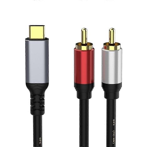 USB-C-auf-2RCA-Stecker-Audiokabel, Typ-C-auf-2RCA-Adapter zum Anschluss von Telefonen