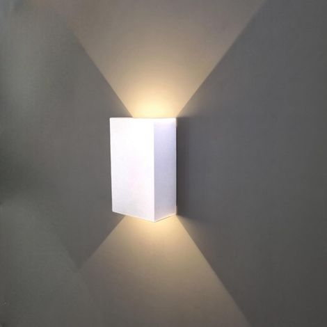Applique LED da Esterno IP65 Biemissione 10W, 1040 Lumen, Luce Calda 3000K o Naturale 4000K, in Alluminio Bianco, per Giardino, Facciata, Terrazza - Colore della luce: Luce calda