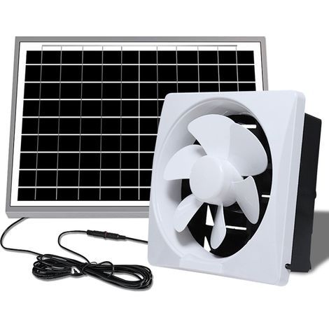 Ventilador de 12 V para el hogar, la cocina y el baño, extractor de aire solar (6")
