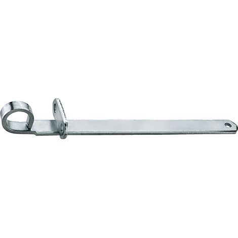 Levier de fermeture galvanisé 260 x 20 mm gauche et droite avec œillet de fermeture, œillet galvanisé, charnière, ferrure pour portails, portails et portes (1/2)