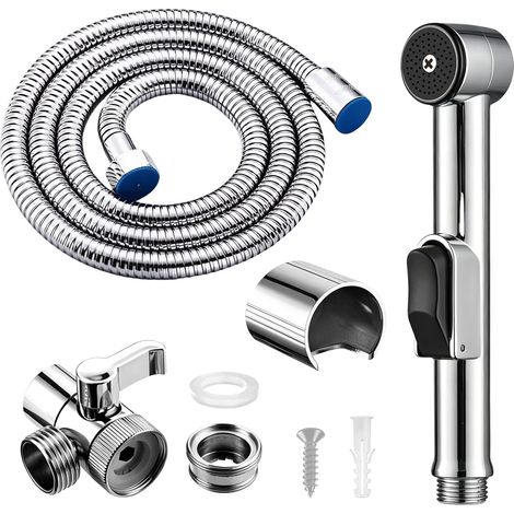 Douchette Bidet Acier Inoxydable Kit Vaporisateur Toilette Vanne G1/2 (1/5)