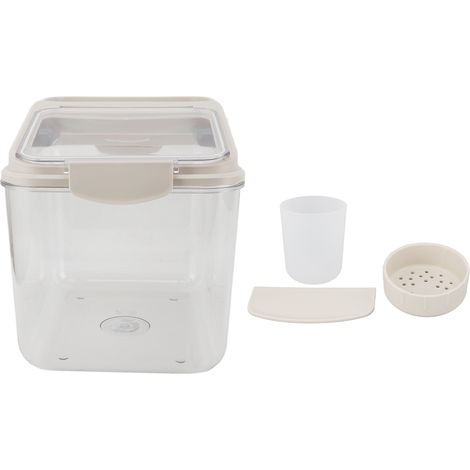 Conteneur à riz hermétique et résistant à l'humidité, grand seau à riz transparent kaki de 15 kg (33 lb) pour usage domestique (1/5)