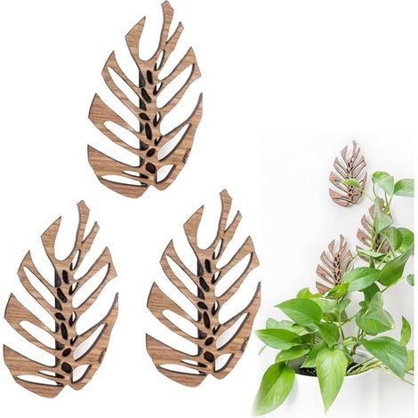3-Piece Climbing Plant Support Set, Wooden Climbing Plant Clips, Self-Adhesive Plant Clips, Climbing Plant Support Clips for Vines, Indoor Plants, Fixed Wall Decor (1/5)