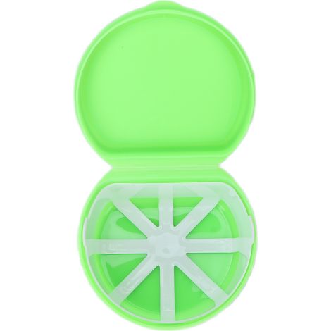 Boîte de rangement portable pour appareils dentaires et prothèses dentaires avec panier et filet de rangement, idéale pour les voyages (vert). (1/5)