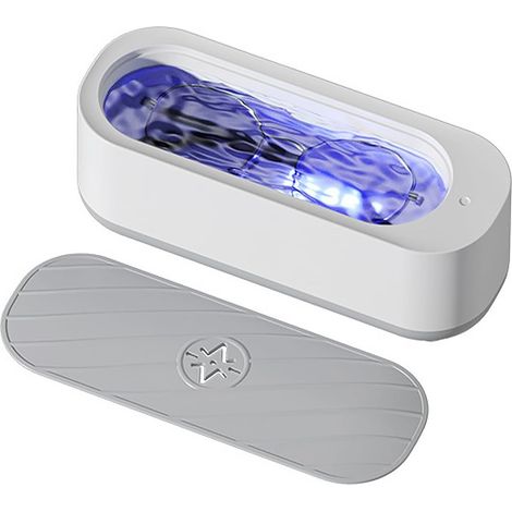 Tragbares Ultraschallreinigungsgerät, ideal zum Reinigen von Brillen, Schmuck, Uhren, Schminkpinseln, Halsketten usw. Betrieb mit 2 AA-Batterien