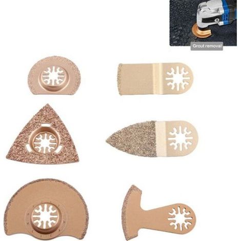 Lame de Scie Oscillante Multitool, Outil de Coupe Electrique, Accessoires de Lame de Scie Universels(6pcs carbide)