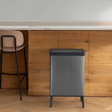 Dmora - Mülleimer Scillato, Abfalleimer, Behälter zur getrennten Abfallsammlung, Müllschrank, 44x27 h69 cm, Dunkelgrau (1/5)