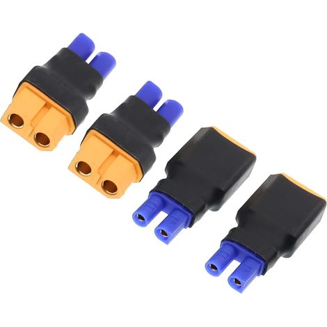 Lot de 2 paires de connecteurs EC2 vers XT60 mâle femelle pour voiture Lipo NiMH chargeur de batterie ESC (1/5)