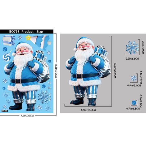 Décorations de Noël, autocollants pour fenêtres, Père Noël, bonhomme de neige, renne, autocollants statiques pour vitres, autocollants flocons de neige pour fenêtres