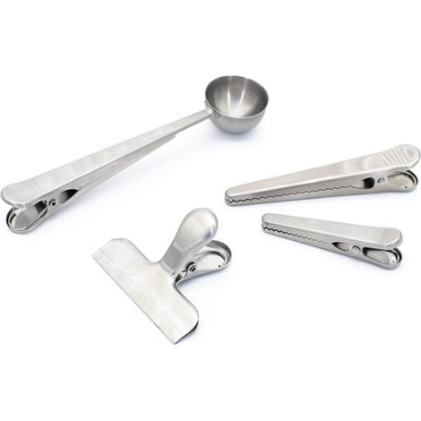 Accessori per caffè, 4 pezzi, acciaio inossidabile, argento, per barista e duka (1/5)