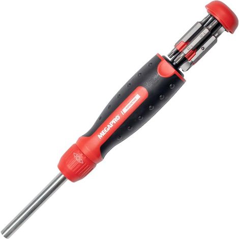 Tournevis multi-embouts à cliquet avec tige hexagonale ¼" Phillips, Pozidriv, Torx, fente, Allen Jeu d'embouts international (1/5)