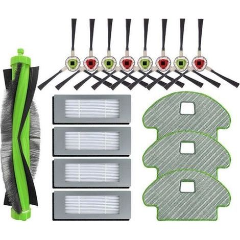 3 Reinigungstücher + 1 Hauptbürste + 8 Seitenbürsten + 4 Filter für den iRobot Roomba Combo 113 R113840 Saugroboter