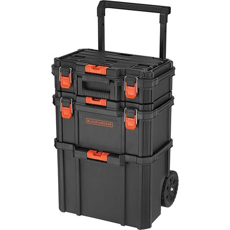Système de rangement empilable - Ensemble de 3 pièces petite boîte à outils profonde et sac à roulettes (1/5)