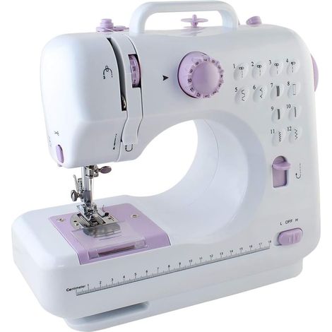 Machine à coudre portable double vitesse pour débutant 12 points Violet clair (1/5)