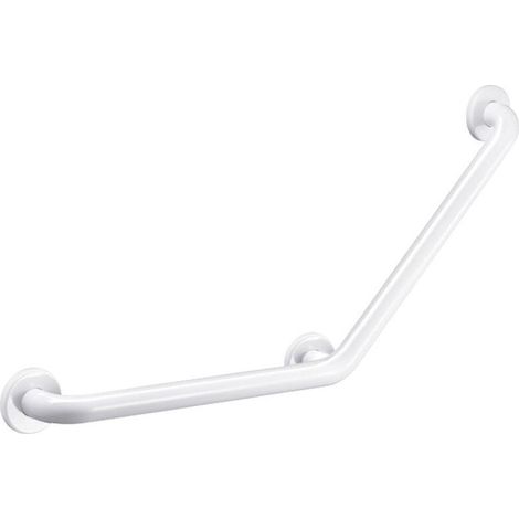 Barre D'appui Coudée 135° Inox 304 Blanche 45x45cm Fixation Invisible Charge 200kg Pour Salle De Bain Et Douche Sécurité