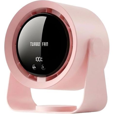 Ventilateur de table silencieux, batterie rechargeable USB 5400 mAh, affichage LED, vitesse réglable, tête inclinable à 90° (1/5)