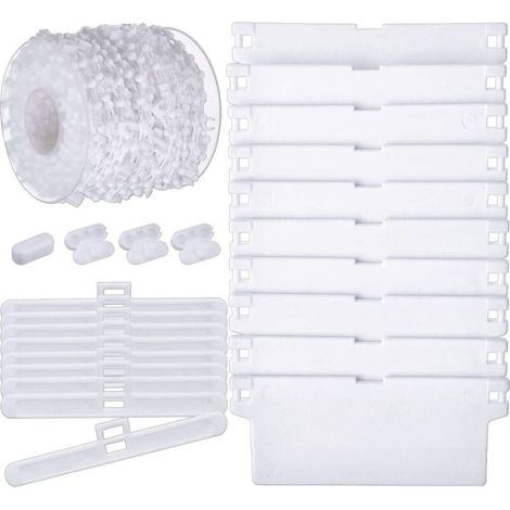35Pcs 3,5pouces / 89mm Store Vertical Accessoires, 10 M Chaîne Inférieure Et 10 Pièces Connecteur De Chaîne, 12 Pièces Cintres Supérieurs, 12 Pièces Lattes De Poids Inférieurs
