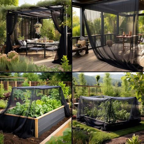 Filet Moustiquaire Noir 3x6 Mètres Protection Anti-Insectes pour Jardin, Terrasse, Extérieur & Fenêtres Maillage Fin de Jardin (1/5)