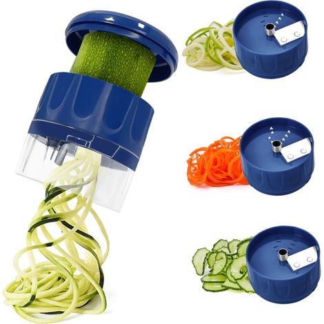 Affettatrice a spirale multifunzionale da cucina con 5 lame - Blu