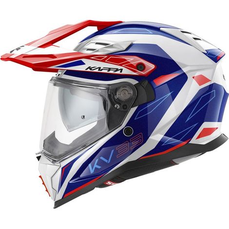 Casco Kappa 2024/12 KV33 gráfico mago enduro dual OFF road Con visera y color de visera blanco rojo azul talla 60 / L (homologación ECE 22R06)