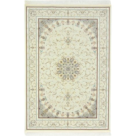 Tapis persan Beena  - 150x100cm, Rectangular - 100% Acrylique - Tissé - Beige