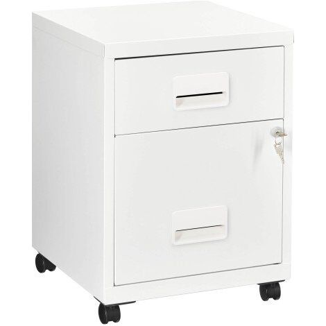 Caisson mobile - 2 tiroirs - blanc - Maxiburo
