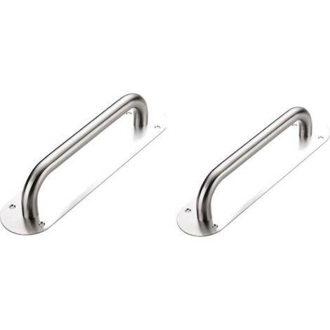 (65x280x1.2mm)Oval 2 Piece Sliding Door Handle, Stainless Steel Sliding Door Handle, Cabinet Handle with Backplate for Barn Door, Garden Cabinet (1/5)