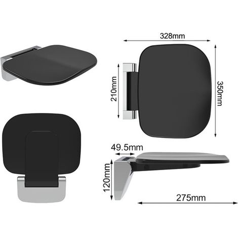 Siege de Douche Mural Rabattable,Tabouret de Douche Pliable Mural,Chaise De Douche Antidérapante pour Handicapé Personnes âgées - ferreux (1/3)
