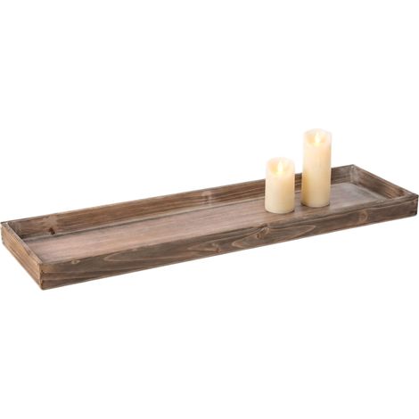Vintage Kerzentablett rechteckig shabby chic mit Rand - 60 x 18 cm